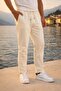 Meridian Fabric Relaxed Fit 100% Cotton Lu Jogger Pants Men's Summer Sweatpants - Ecru - 3