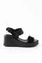Genuine Suede Leather Black Women's Sandals - Rgn11