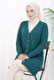 Kendinden Striped Long Mercerized Cardigan N3179 Petrol - 2