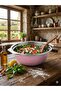Premium Pink Exterior Stainless Steel Salad and Mixer Bowl - Serving Bowl with Handle (29 cm) - 4