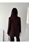 Women's Gold Button Dabıl Jacket Brown 4615 - 3
