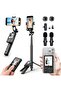 Wireless Selfie Monitor Vlogging Kit with Microphone, 65in Extendable Phone Tripod Selfie Stick