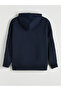 Navy Blue Easy-To-Wear Men's Zippered Sweashirt with Snap Buttons on the Sleeves - 2