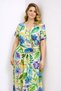 Women's Plus Size Colorful, Wrap Collar, Floral Print , Short Sleeve Dress 65N39427