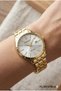 Modern and Stylish Women's Wristwatch |   31mm Steel Case, Gold Metal Band, Silver Dial - 2