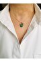 Steel Malachite Stone Eye Gold Necklace 45 cm - 2