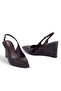 Wedge Heel Open Back Shoes Classic Heeled Shoes - 4