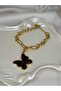 Gold Color Chain Bracelet – Turtle Patterned Modern Women's Bracelet - 2