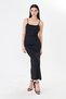 Women's Black Maxi Dress Adjustable Strap Pack Slim Fit Stylish Casual Dress