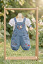 Girl's Denim Overalls – Embroidered Heart and Strawberry Patterned , Spring Garden Combination 100 Cotton - 3