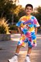 Boy's Batik Print Shorts Set Oversized T-Shirt + Shorts Summer Casual Combination - 5