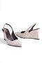 Wedge Heel Open Back Shoes Classic Heeled Shoes - 4