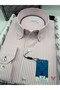 Slim Fit Long Sleeve Premium Striped Collar Buttoned Men's Shirt with Gift Box Fs-004440 - Pink - 3