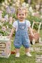 Girl's Denim Overalls – Embroidered Heart and Strawberry Patterned , Spring Garden Combination 100 Cotton