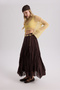 Freesia Wrinkled Brown Long Skirt