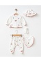 Kokina Floral 5-Piece Organic Hospital Discharge Set 100% Cotton Newborn Baby Girl Crochet Detailed - 2