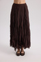 Freesia Wrinkled Brown Long Skirt - 4