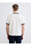 Ecru Crew Neck Ribbed Men's T-Shirt - 4