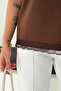 Women's Lace Detailed Basic T-Shirt – White Oversized Stylish T-Shirt - 6