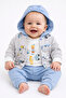 Baby Hooded 3-Piece Set - Cotton Combed Cotton Gift Baby Boy Set Transitional