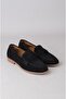 Seç 2150 Haki̇ki̇ De Leather Adin Bab Ballet Flats Shoes Black Suede - 3