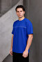 Men's Paneled Stripes Oversized Crew Neck 2 Two Yarn Ko Compact -Shirt - 4