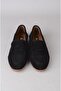Seç 2150 Haki̇ki̇ De Leather Adin Bab Ballet Flats Shoes Black Suede - 2