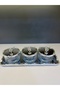 Metal 3-Piece Snack Bowl and Presentation Bowl Set with Silver Color Lids and Tray - 2