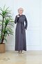 Sofia Linen Belted Buttoned Dress - Safari Style Pocketed Hijab Dress - 3