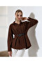 Shirt with Belt on the Front, Detailed Cuff at the Back, Short Shirt.