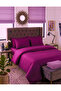 Fitted Sheet 100% Cotton Plain Satin Double Duvet Cover Set Purple Color