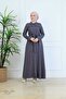 Sofia Linen Belted Buttoned Dress - Safari Style Pocketed Hijab Dress - 2