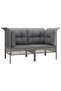 Garden corner sofas with cushions, 2 pcs., grey, polyrattan - 2