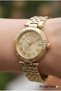 Gold Round Case Women's Wristwatch |   35mm Steel Case, Gold Metal Band, Gold Dial - 3
