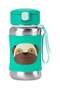 Zoo Stainless Steel Water Bottle with Straw 350 ml Pug