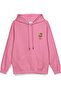 Barmen Negroni Sırt Printed Hooded Yarı Oversized Sweatshirt Pink Hoodie 1389 - 3