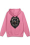 Guardian Dog Rottweiler Dog Back Printed Hooded Half Oversized Sweatshirt Pink Hoodie 1402