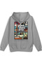 Gta San Andreas Sırt Printed Hooded Yarı Oversized Sweatshirt Gray Hoodie 1364