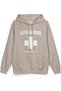 Lifeguard Printed Hooded Half Oversized Sweatshirt Stone Color Hoodie 1410