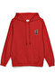 Super Sırt Printed Hooded Yarı Oversized Sweatshirt Red Hoodie 1390 - 3