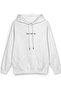 God with Me Sırt Printed Hooded Yarı Oversized Sweatshirt White Hoodie 1395 - 3