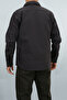 Men's Dark Gray Slim Fit Softshell Shirt Jacket Water Repellent and Wind-Resistant - 5