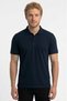 Men's Anti-Shrink Cotton Fabric Regular Fit Navy Blue Non-Curling Polo Collar T-Shirt - 2