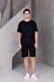 Erkek Basic Oversize Alt-Üst 2 İki İplik Kompakt Şort Takımı - 6