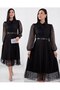 Lace Sleeves and Belt Skirts Pleated Dress