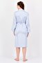 Women Plain Satin Nightwear Robe, Light Blue - 2