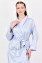 Women Plain Satin Nightwear Robe, Light Blue - 4