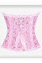 Women's Strapless Ruffle Detail Jacquard Corset Bustier Stylish Form-Fitting Top