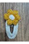 2-Piece Oval Metal Snap Buckle with Hand Knitted Fluffy Daisy Buckle - 6