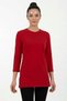 Women's Cotton in Single Jersey Fabric Crew Neck Regular Fit Three Quarter Sleeve Skirt Slit Tunic